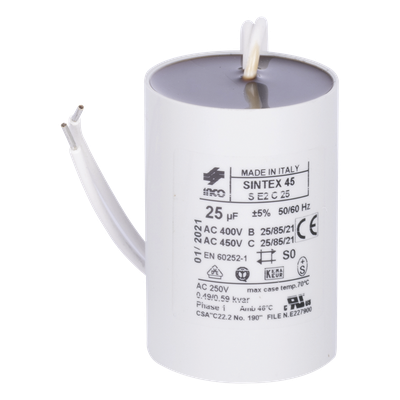 FAAC - Capacitor de Arranque / 25 µF / Brazos FAAC 400 CBACL, 400 CBAC, 422 CBAC / Automatización de Puertas