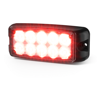 ECCO - Luz de Advertencia LED / 10 LED / Rojo/Azul / 5x2 Pulgadas / 12-24 VDC / Montaje Superficial / IP Resistente al Agua / SAE Clase I
