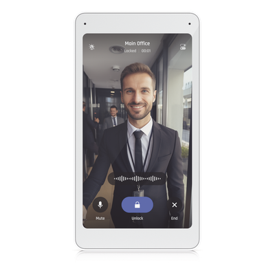 UBIQUITI - Monitor de Intercomunicador IP / Pantalla Táctil 5" / PoE / Ethernet 10/100 Mbps / Montaje en Pared / 300 Nits / Audio Bidireccional