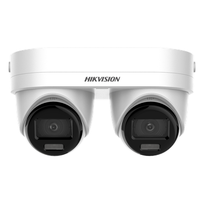 HIKVISION - Cámara IP Dual Lente / 4 Megapixel por Sensor / WDR 120 dB / IR 10 m (32.8 ft) / IP67 / IK10 / PoE / Audio Bidireccional