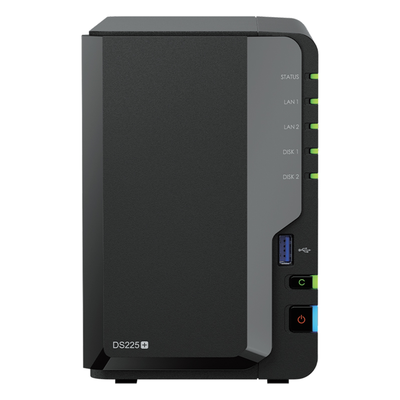SYNOLOGY - NAS de 2 Bahías / Rendimiento 282/217 MB/s / Conectividad 2.5GbE y 1GbE / CPU Intel Celeron J4125 / RAM Expandible a 6 GB / Hasta 40 TB / USB 3.2 Gen 1
