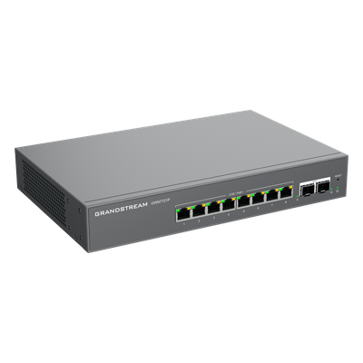 GRANDSTREAM - Switch L2 Lite Administrable de 10 Puertos / 8 Puertos Ethernet 2.5 Gbps / 2 Puertos SFP+ 10 Gbps / PoE+ 802.3af/at / VLAN 802.1Q / QoS / IGMP Snooping / Montaje Escritorio, Pared o Rack 19" (0.48 m)
