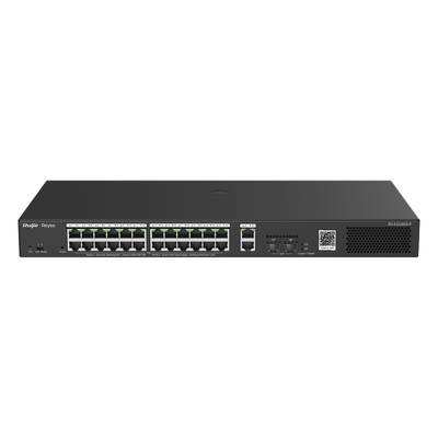 RUIJIE - Switch PoE+ Smart / 24 Puertos Gigabit / 370W / 2 SFP 1Gb / 56 Gbps / 41.66 Mpps