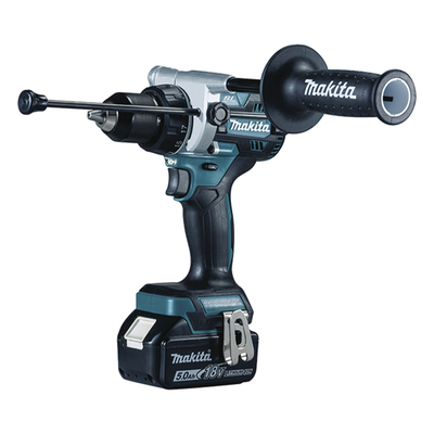 MAKITA - Taladro combinado / Motor sin escobillas BL / 18 V LXT / 5.0 Ah / 130 Nm / 2 velocidades / 0-550 y 0-2.100 rpm / 178 mm / 2.7 kg / 13 mm