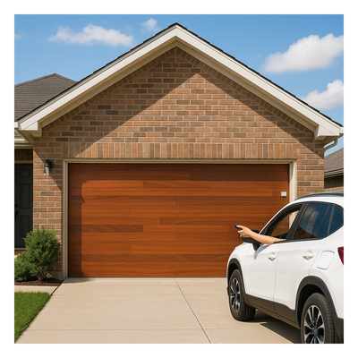 ACCESSPRO - Puerta de Garage / Estilo Americano / Acabado Laminado Madera Clara / 9x8 Pies (2.74x2.44 m) / Panel Calibre 26 / Poliuretano 42mm