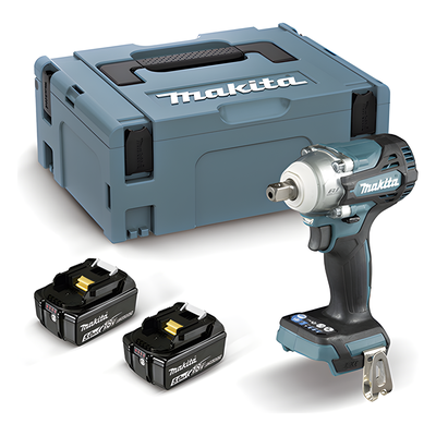 MAKITA - Llave de Impacto BL / 1/2" / 18 V 5.0 Ah LXT / 330 Nm / 144 mm / 4 Velocidades / 2 Baterías / Cargador Rápido / Maletín