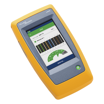 FLUKE NETWORKS - Kit Calificador de Red / Hasta 10 Gbps / Pantalla Multitáctil a Color / Mediciones Basadas en Frecuencia / Diagnóstico de Switch / 32.8 ft (10 m)
