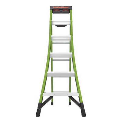 LITTLE GIANT LADDER SYSTEMS - Escalera Combinada 3 en 1 / Fibra de Vidrio / 1.83 m (6 ft) / Carga 170 kg (375 lb) / Almohadilla Giratoria / Barra en V