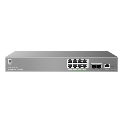 GRANDSTREAM - Switch Administrable L2++ / 8 Puertos Gigabit PoE 120W / 2 Puertos 2.5G SFP / 26 Gbps / Gestión Cloud / VLAN 4K