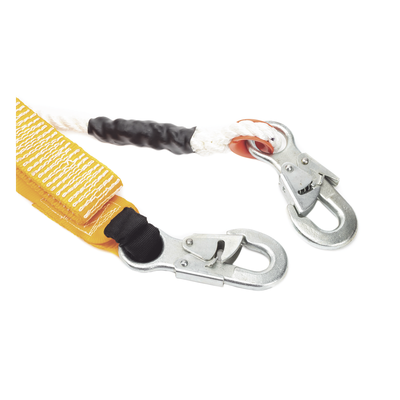TULMEX - Amortiguador de Caída / Cable de Nylon 13 mm / 2 Ganchos de Ojo de Seguro Doble / Largo 1.5 m (4.9 ft) / Extensión 2.65 m (8.7 ft) / 0.80 kg