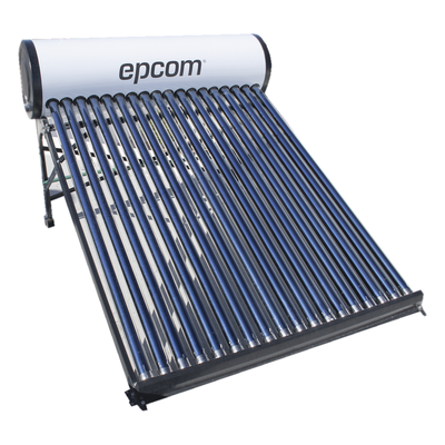 EPCOM - Calentador Solar de Baja Presión / 180 L / 18 Tubos de Vacío / Acero Inoxidable Grado Alimenticio / Resistencia a Granizo 25 mm / Ánodo de Magnesio