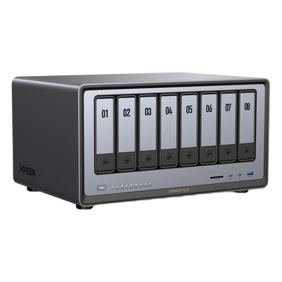 UGREEN - NAS Profesional / 8 Bahías SATA + 2 M.2 NVMe / Intel Core i5-1235U 10 Núcleos / 2 Puertos 10GbE / Thunderbolt 4 40 Gbps / HDMI 8K / DDR5 64 GB / PCIe 4.0 x4