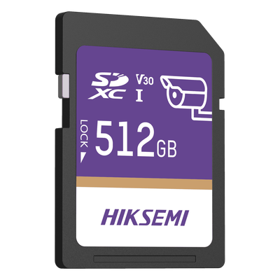 HIKSEMI BY HIKVISION - Tarjeta SD / 512 GB / 100 MB/s Lectura / 90 MB/s Escritura / Clase 10 U3 V30 / 3D TLC NAND / −25°C a 85°C (−13°F a 185°F)