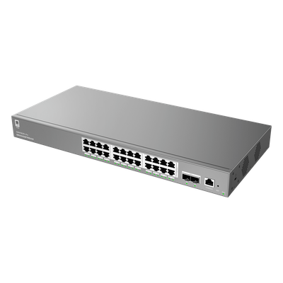 GRANDSTREAM - Switch Administrable L2++ / 24 Puertos Gigabit PoE / PoE++ 250W / 2 Puertos SFP+ / 88 Gbps / VLAN 4K / QoS Avanzado
