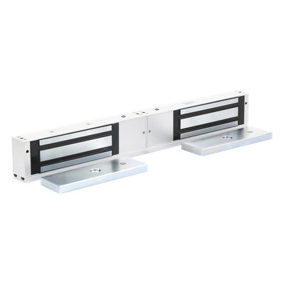 ACCESSPRO - Chapa Magnética Doble para Aplicación en Puertas de Doble Hoja. 1200 lbs(x 2). LED