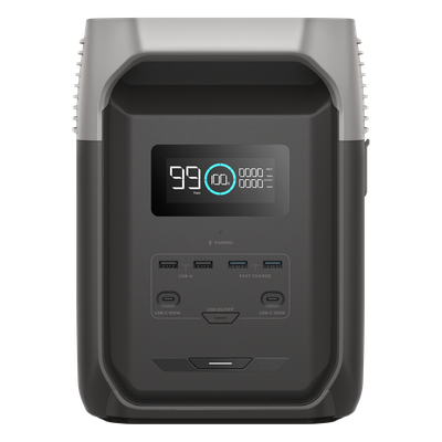 ECOFLOW - Estación de Energía Portátil / 1536 Wh / 4 Salidas CA 1800 W / 2 USB-C 100 W / Carga Solar 500 W / LiFePO4 / Wi-Fi y Bluetooth