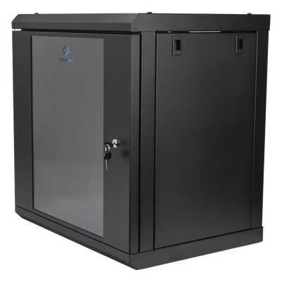 LINKEDPRO - Gabinete de Pared 12U / Profundidad 455 mm (18 in) / Cristal Templado / Acero Reforzado / Carga 80 kg