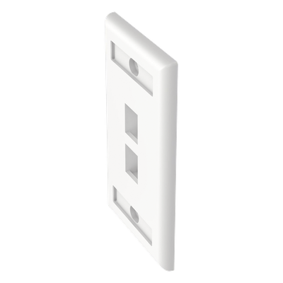 PANDUIT - Placa de Pared Vertical / 2 Puertos Keystone / 69.8 x 114.3 mm / 2.75 x 4.5 pulg. / Con Espacios para Etiquetas / Color Blanco