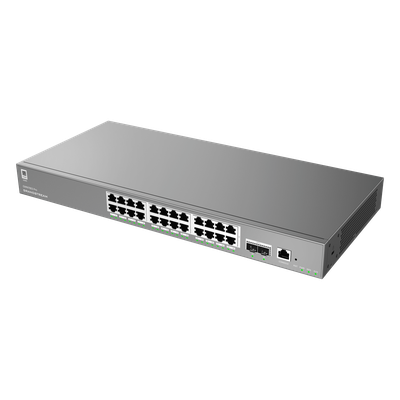 GRANDSTREAM - Switch Empresarial Administrable / Capa 2++ / 24 Puertos Gigabit / 2 SFP+ / 88 Gbps / VLAN 4K / QoS Avanzado / GDMS Cloud