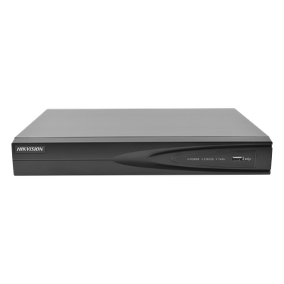 HIKVISION - NVR 8 Megapixel (4K) / 4 canales IP / Soporta Cámaras con AcuSense / 1 Bahía de Disco Duro / 4 Puertos PoE+ / Salida de vídeo 4K / Videoanaliticos