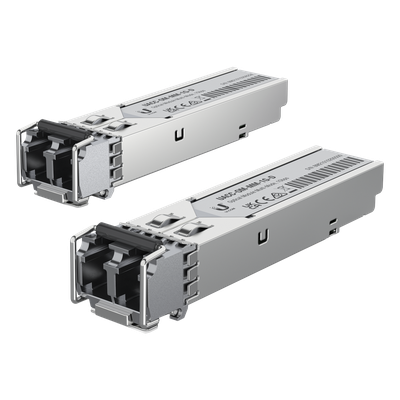 UBIQUITI - Transceptor SFP / 1 Gbps / Multimodo / 850 nm / LC Dual / 550 m (1804.5 ft) / Paquete 2 Piezas