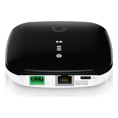 UBIQUITI - ONU XG-PON / 10 Gbps Bajada / 2.5 Gbps Subida / Alcance 20 km (12.4 mi) / SC/APC / Puerto 2.5GbE / Gestión UISP