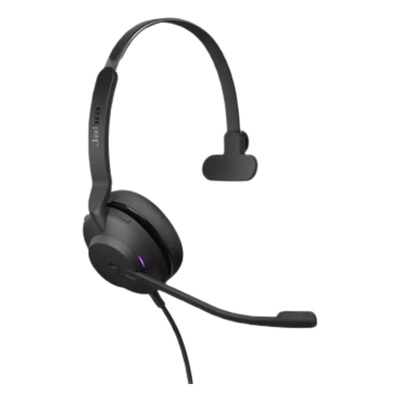JABRA - Auricular Mono UC / Aislamiento Acústico Viscoelástico / Doble Micrófono con Reducción de Ruido / Altavoces 28 mm / USB-A con Adaptador / Indicador de Ocupado