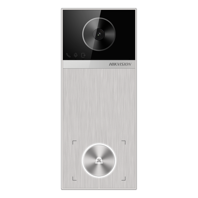 HIKVISION - Videoportero IP / 4 Megapixel / Ángulo de Visión 150° / Control de 2 Cerraduras / Detección de Sonidos Específicos / IP65 / PoE IEEE802.3at