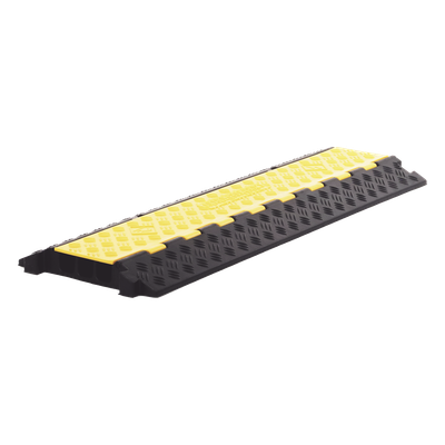 ACCESSPRO - Protector de Cable / 3 Canales / Carga 5 Toneladas / Canal 30x30 mm / Base Goma y Tapa Plástico / 90 cm Largo / Amarillo-Negro