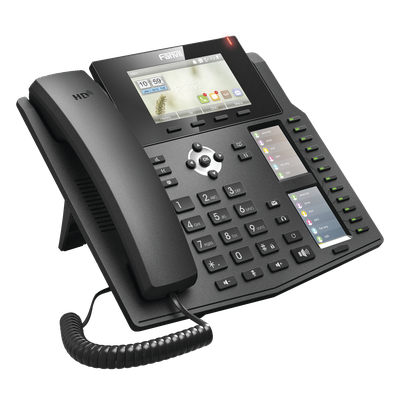 FANVIL - Teléfono IP empresarial para 20 líneas SIP, Voz HD, 3 Pantallas LCD a Color, 12 teclas BLF, PoE
