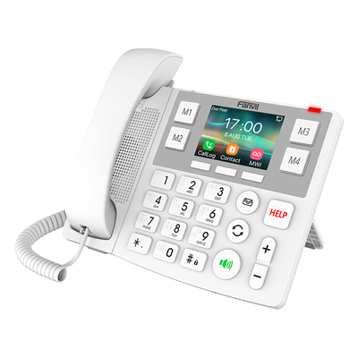FANVIL - Teléfono IP / Pantalla 3.5 Pulgadas / Wi-Fi Dual Band / Botones Braille / Bluetooth 4.2 / PoE / 2 Líneas SIP