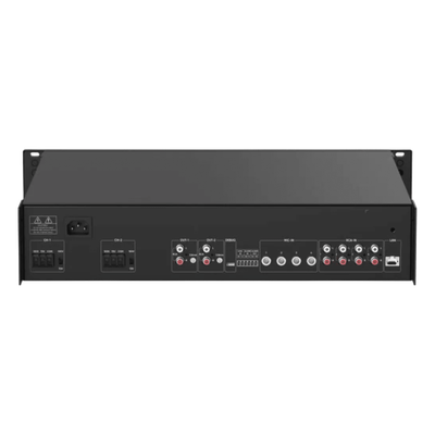 HIKVISION - Amplificador de Red / 2 Zonas 250W / Salida 100V/70V / Bluetooth 5.0 / Entrada de Alarma / Control por Software