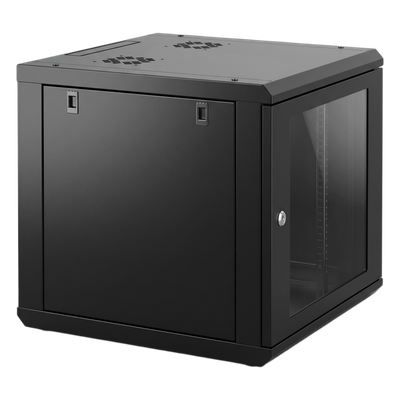 LINKEDPRO - Gabinete de Pared 9U / 19 in / Profundidad 635 mm (2.08 ft) / Carga 100 kg / Cristal Templado / Acero Reforzado