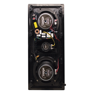 TRUAUDIO - Altavoz LCR de pared / Woofers dobles 6.5'' / Tweeter seda 1'' / 125W / 8Ω / 21.6 ft / 22° guía de ondas