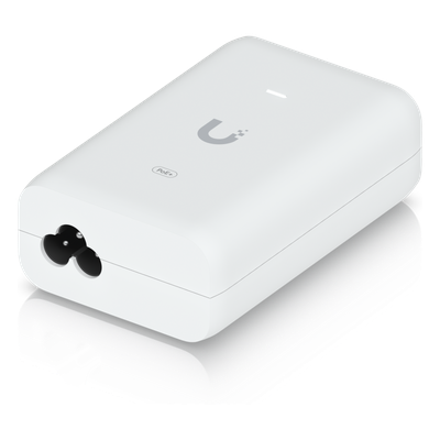 UBIQUITI - Adaptador PoE+ / 30 W / 2.5 Gbps / 48V 0.65A / (2) Puertos RJ45 Blindados / LED Indicador / Protección contra Sobretensiones