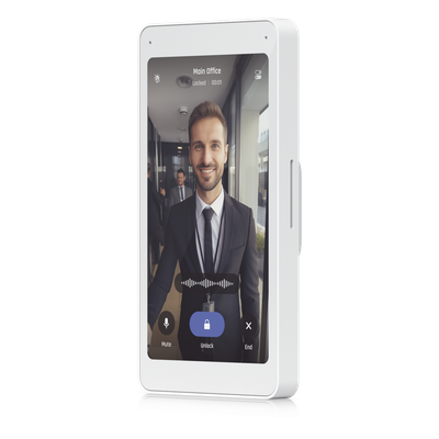 UBIQUITI - Monitor de Intercomunicador IP / Pantalla Táctil 5" / PoE / Ethernet 10/100 Mbps / Montaje en Pared / 300 Nits / Audio Bidireccional