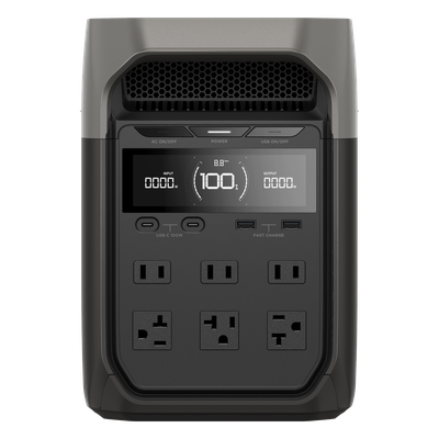 ECOFLOW - Estación de Energía / 1024 Wh LiFePO4 / 6 AC 1800 W / X-Boost 2600 W / 4 USB-C 100 W / Solar 500 W