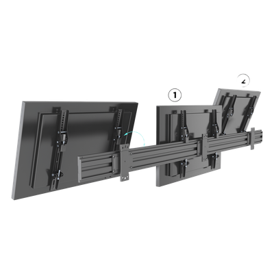 EPCOM INDUSTRIAL - Soporte de Pared para TV / Riel Triple / Capacidad 110 lbs (50 kg) / Compatible 32"-65" / VESA 100x100-600x400 mm / Ajuste Ángulo 5°-15° / Montaje Profesional
