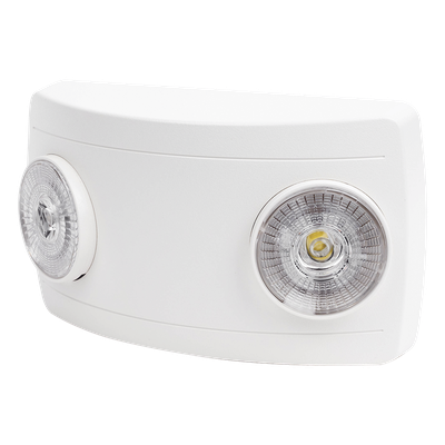 SFIRE - Luz de Emergencia LED / Doble LED 1W 150 lúmenes / Autonomía 90 min / Voltaje Universal 127-240 VAC / UL 5VA Ignífuga