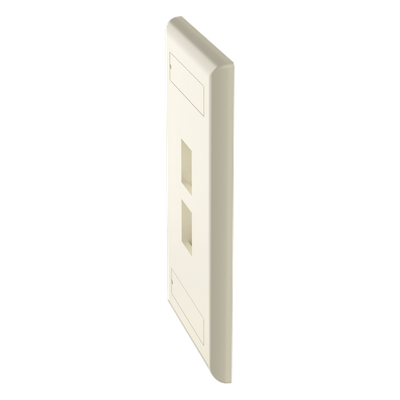PANDUIT - Placa de Pared Vertical / 2 Puertos Keystone / Diseño Plano / 69.8 x 114.3 mm / 2.75 x 4.5 pulg. / Color Marfil