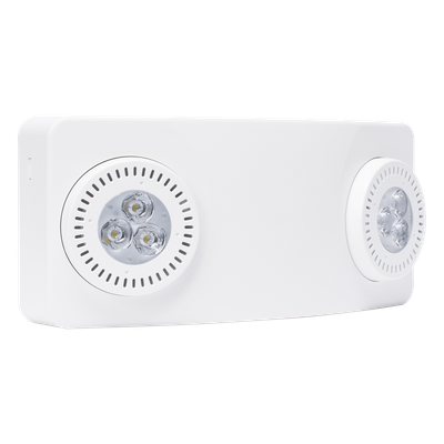 SFIRE - Luz de Emergencia LED / 520 Lúmenes / 90 min Autonomía / Cobertura 15.8 m (51.8 ft) / Montaje Pared o Techo / UL 5VA