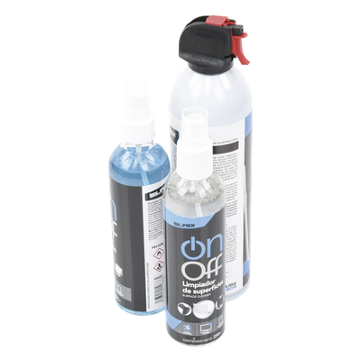 SILIMEX - Kit de Limpieza para Electrónicos / 4 Productos Especializados / Aire Comprimido 660 ml / 2 Limpiadores 250 ml / 2 Microfibras 30x30 cm