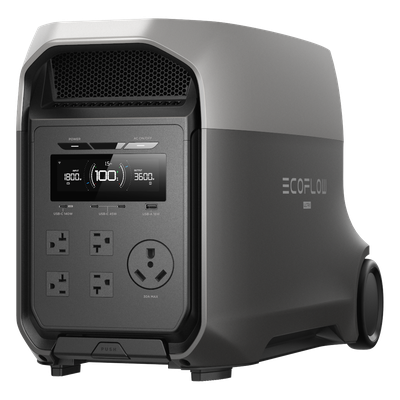 ECOFLOW - Estación de Energía Portátil / 3072 Wh / Salida 3600 W (Surge 7200 W) / Batería LiFePO4 / Carga 0-80% en 89 min / UPS 10 ms / ≤25 dB