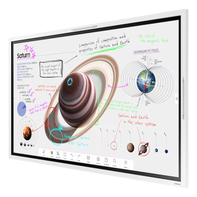 SAMSUNG ELECTRONICS - Pantalla Interactiva Digital / 55 Pulgadas / 4K UHD 3840x2160 / Touch IR 20 Puntos / Whiteboard 4 Usuarios / Tizen 9.0 / Wi-Fi / Bluetooth