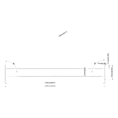 EPCOM INDUSTRIAL - Perfil Rectangular de Interconexión / Acero 1200 mm (3.9 ft) / Ancho 56 mm (2.2 ft) / Soporte 100 mm (3.9 ft) x 40 mm (1.6 ft) / Radio de Esquina R4 mm