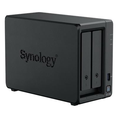 SYNOLOGY - NAS de 2 Bahías / Expansible a 7 Unidades / Puerto 2.5GbE / 2 Ranuras M.2 NVMe / 276 MB/s Lectura / 224 MB/s Escritura / Procesador AMD Ryzen R1600 / 4 GB DDR4 ECC