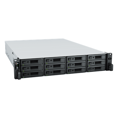SYNOLOGY - Servidor NAS / 12 Bahías / Escalable a 108 Bahías / AMD EPYC 12 Núcleos / 32 GB DDR4 ECC / 10GbE RJ-45 / 6.4 GB/s Lectura