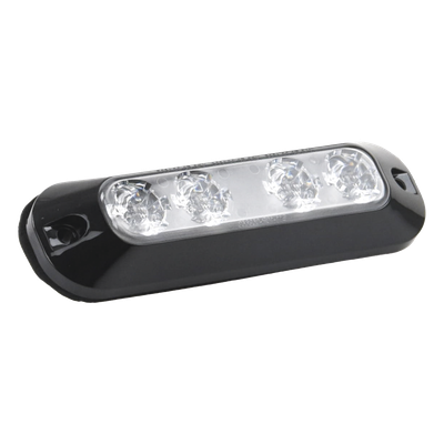 ECCO - Luz Auxiliar LED / 4 LEDs Bicolor Rojo/Azul / 22 Patrones de Destello / Voltaje Universal 12-24 VCC / Interior y Exterior