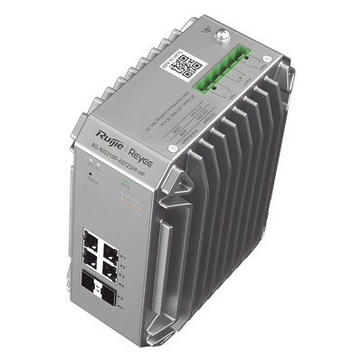 RUIJIE - Switch Industrial PoE / 4 Puertos Gigabit 802.3af/at / 2 Puertos SFP / Administrable Cloud / Grado Industrial / Protección contra Descargas
