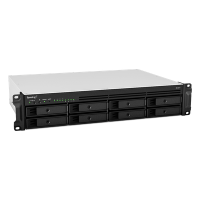 SYNOLOGY - Servidor NAS Rack / 8 Bahías SATA / Expansión a 12 Bahías / CPU AMD Ryzen V1500B / 4 GB DDR4 ECC / 10/25GbE PCIe / Fuente Redundante / Chasis 2U